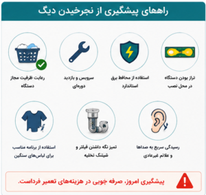 روشهای پیشگیری از خرابی دیگ ماشین لباسشویی